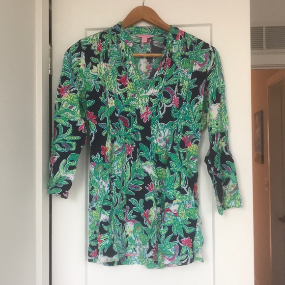 Lilly Pulitzer Tops - Lilly Pulitzer elephant print tunic